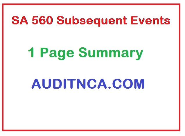 SA 560 Summary Auditing Standards on Subsequent Events